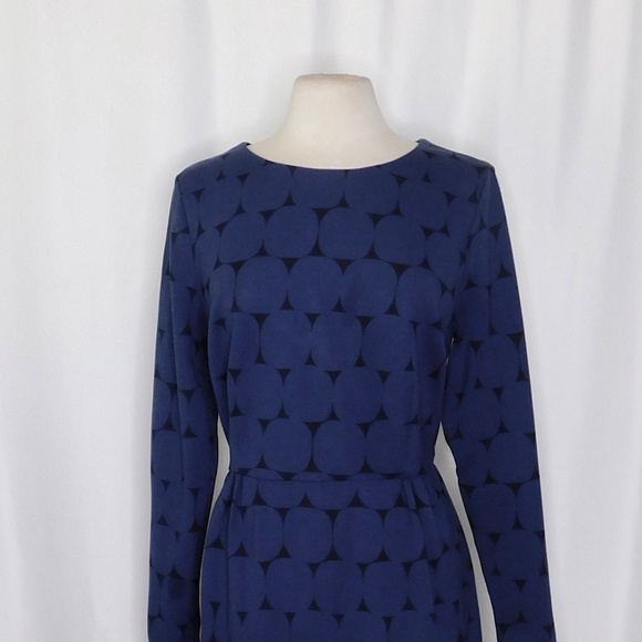 BODEN Geometric Polka Dot Print Ponte Knit Mod Sheath Dress Size 14L 14 Long - Picture 4 of 14